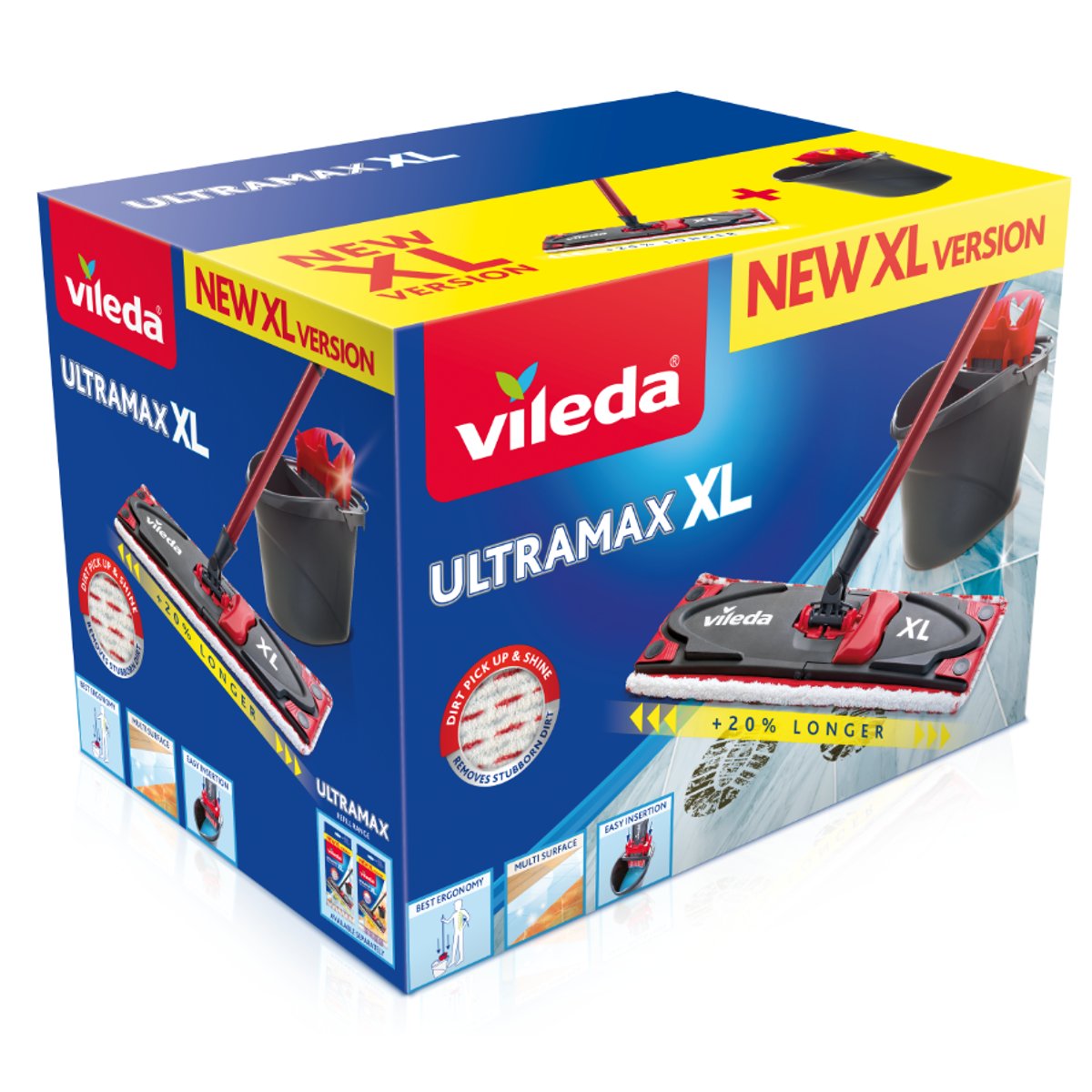 Vileda Ultramax XL set plochý mop a kýbl se ždímacím košem