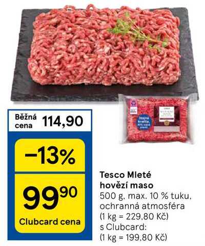 Tesco Mleté hovězí maso, 500 g, max. 10 % tuku