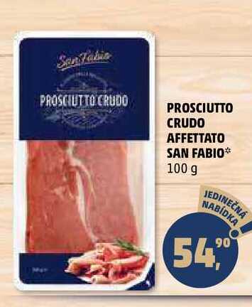PROSCIUTTO CRUDO AFFETTATO SAN FABIO, 100 g
