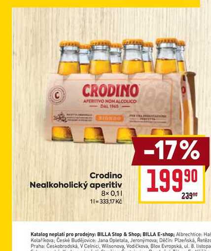 Crodino Nealkoholický aperitiv 8x 0,1l