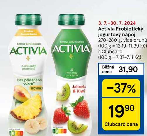 Activia Probiotický jogurtový nápoj, 270-280 g v akci