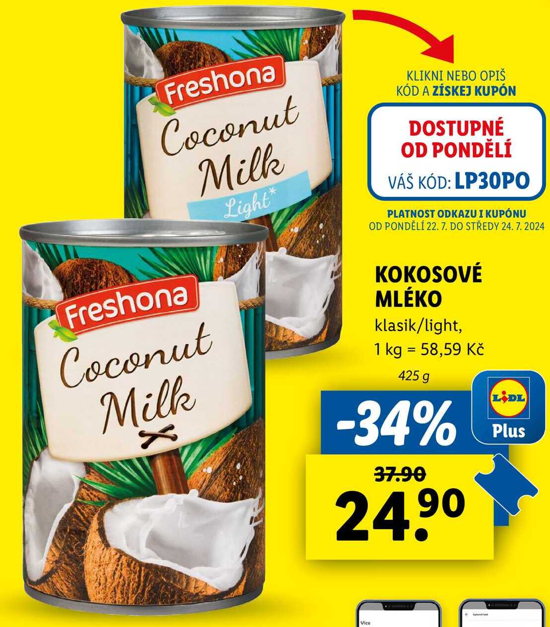 KOKOSOVÉ MLÉKO, 425 g