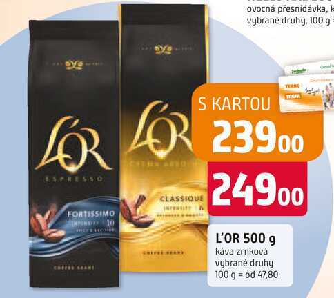 L'OR 500 g káva zrnková vybrané druhy  v akci