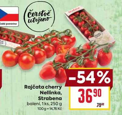 Rajčata cherry Nellinka, Strabena balení, 1 ks, 250 g