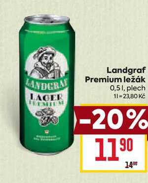 Landgraf Premium ležák 0,51, plech