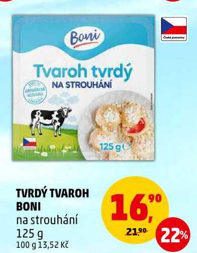TVRDÝ TVAROH BONI na strouhání, 125 g