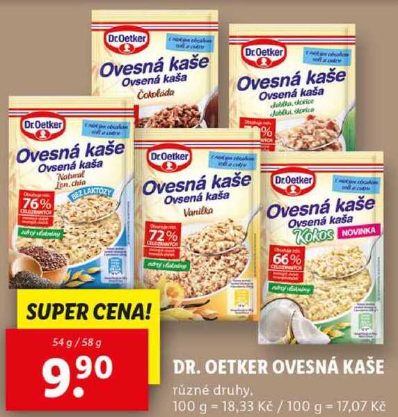 DR. OETKER OVESNÁ KAŠE, 54 g/58 g