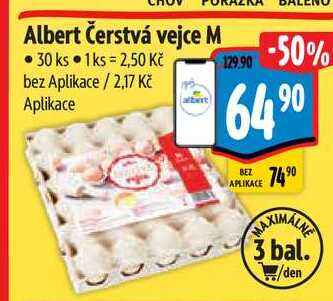 Albert Čerstvá vejce M 30 ks 