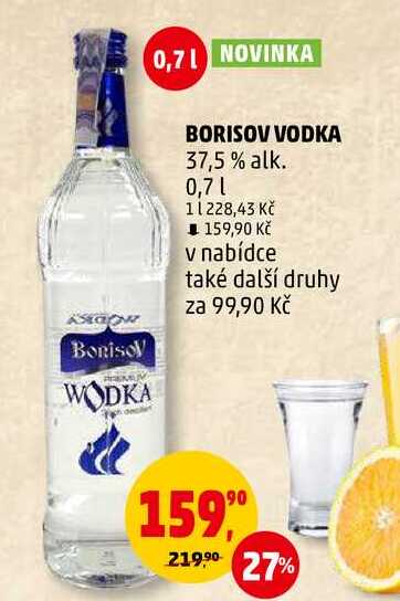 BORISOV VODKA 37,5% alk., 0,7 l