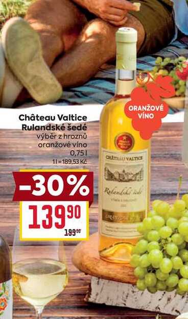 Château Valtice Rulandské šedé výběr z hroznů oranžové víno 0,75l