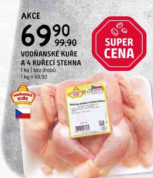 Vodňanské Kuře a 4 Kuřecí stehna 1kg