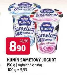 Kunín Sametový jogurt 150 g vybrané druhy 