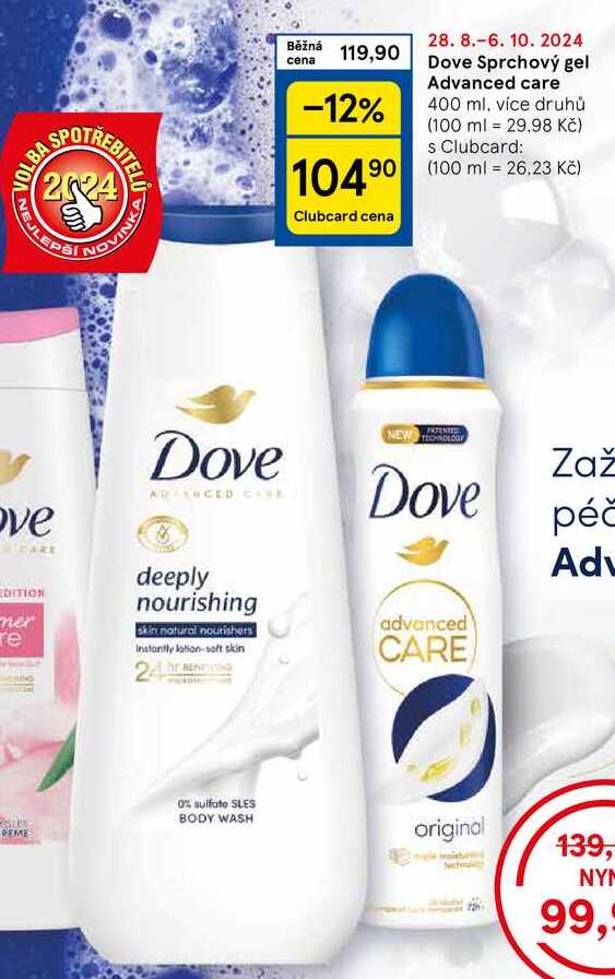 Dove Sprchový gel Advanced care, 400 ml, více druhů 