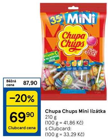 Chupa Chups Mini lízátka, 210 g