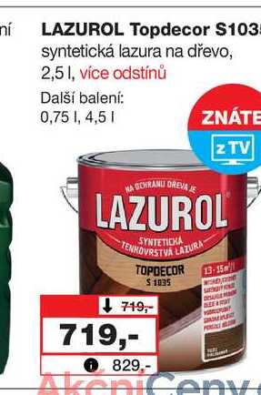 LAZUROL Topdecor $103 syntetická lazura na dřevo, 2,51, více odstínů