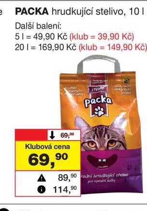 PACKA hrudkující stelivo, 10l