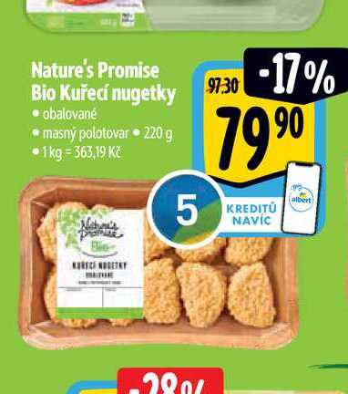 Nature's Promise Bio Kuřecí nugetky 220 g