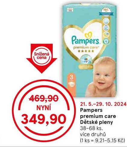 Pampers premium care Dětské pleny, 38-68 ks