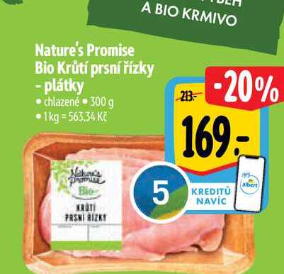 Nature's Promise Bio Krůtí prsní řízky plátky chlazené 300 g 