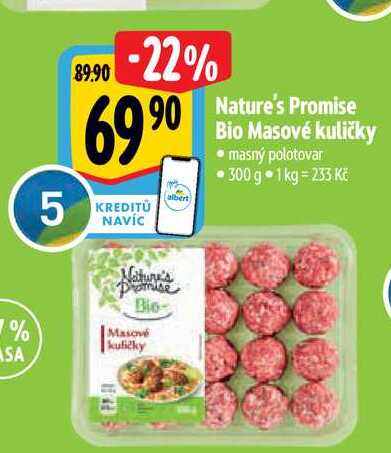 Nature's Promise Bio Masové kuličky 300g