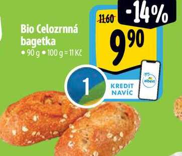 Bio Celozrnná bagetka 90 g 