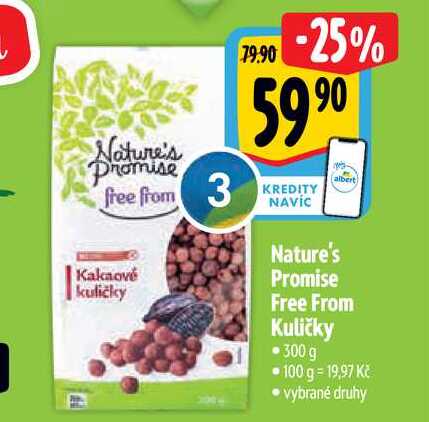 Nature's Kakaové kuličky Promise Free From Kuličky 300 g