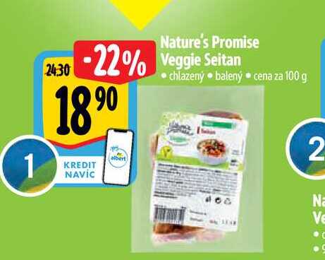 Nature's Promise Veggie Seitan chlazený balený cena za 100 g 