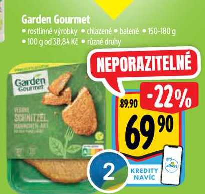 Garden Gourmet rostlinné výrobky chlazené balené 150-180 g