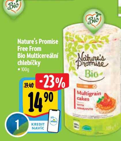 Nature's Promise Free From Bio Multicereální chlebíčky 100g