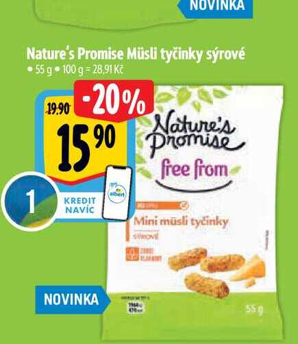 Nature's Promise Müsli tyčinky sýrové 55 g 