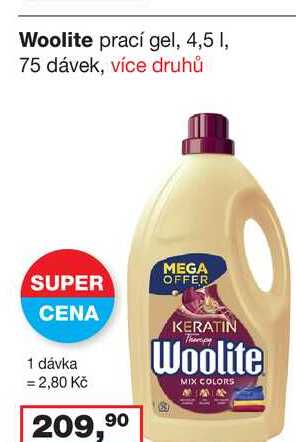 Woolite prací gel, 4,5 L, 75 dávek, více druhů 