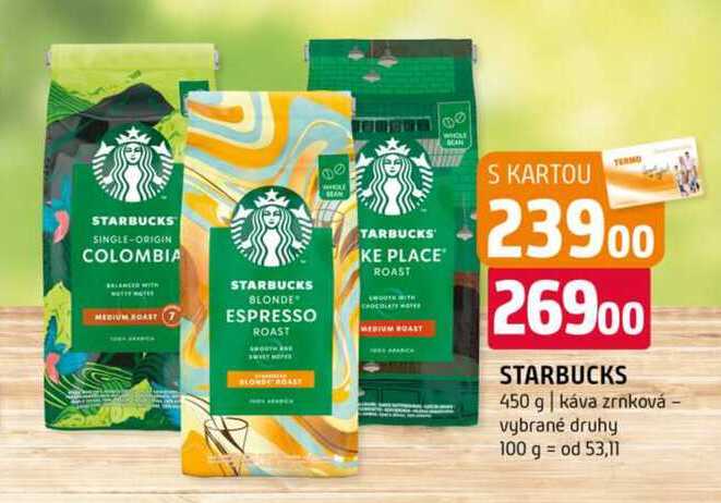 Starbucks 450 g káva zrnková vybrané druhy 