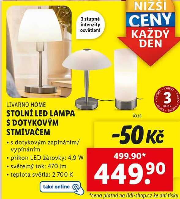 STOLNÍ LED LAMPA S DOTYKOVÝM STMÍVAČEM