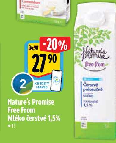  Nature's Promise Free From Mléko čerstvé 1,5%  1 l