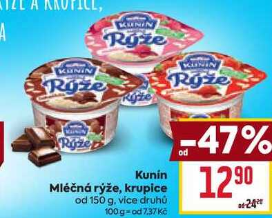 Kunín Mléčná rýže 150g