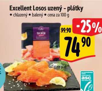 Excellent Losos uzený - plátky, cena za 100 g