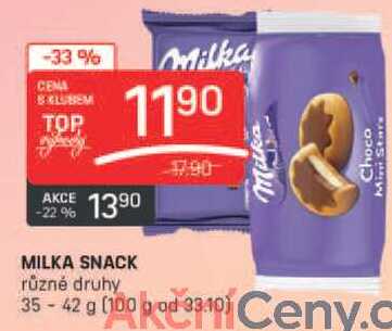 MILKA SNACK různé druhy 35-42 g