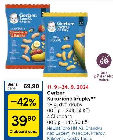 Gerber Kukuřičné křupky, 28 g