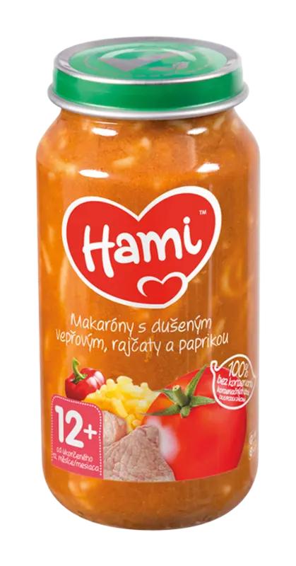 Hami Makaróny s dušeným vepřovým, rajčaty a paprikou, 250 g