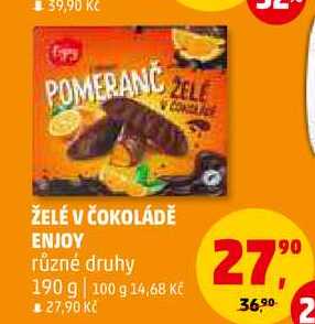 ŽELÉ V ČOKOLÁDĚ ENJOY různé druhy, 190 g 