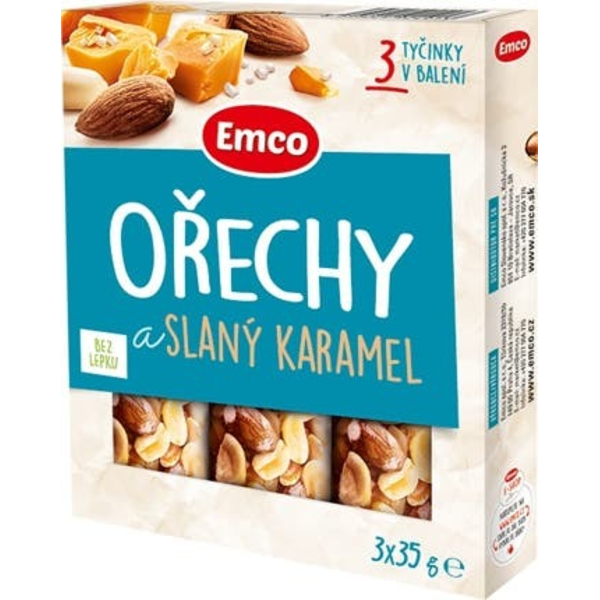 Emco Ořechy a Slaný karamel 3x35 g