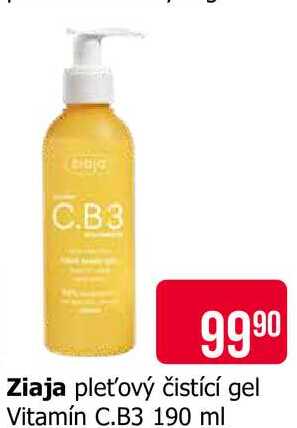 Ziaja pleťový čistící gel Vitamín C.B3 190 ml 