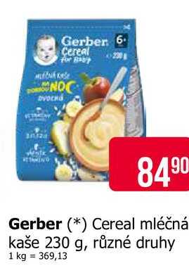 Gerber Cereal mléčná kaše 230 g, různé druhy