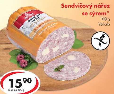 Sendvičový nářez se sýrem, 100 g