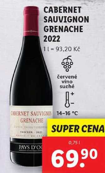 CABERNET SAUVIGNON GRENACHE 2022, 0,75 l