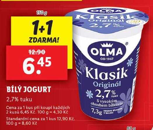 BÍLÝ JOGURT, 150 g