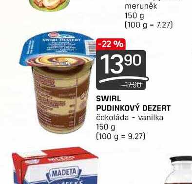 SWIRL PUDINKOVÝ DEZERT čokoláda vanilka 150 g