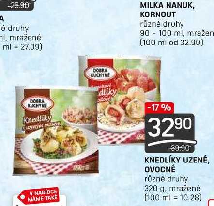 KNEDLÍKY UZENÉ, OVOCNÉ různé druhy 320 g