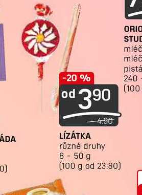 LÍZÁTKA různé druhy 8-50 g