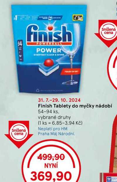 Finish Tablety do myčky nádobí, 54-94 ks